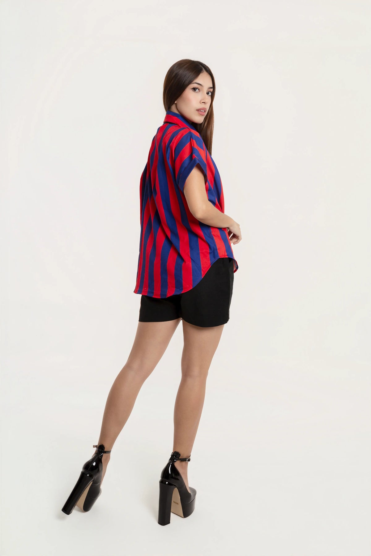 Blusa Camisera Vittoria Rojo Azul
