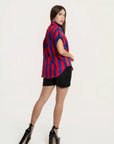 Blusa Camisera Vittoria Rojo Azul