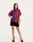 Blusa Camisera Vittoria Rojo Azul