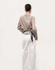 Chaqueta Sastre de Rayas Camel