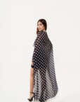 Conjunto Top Capa Negro con Lunares