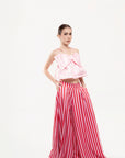 Pantalón Palazzo Rayas Fucsia y Rosa