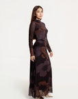 Vestido Maxi Amara Chocolate Floral