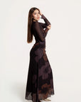 Vestido Maxi Amara Chocolate Floral