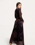Vestido Maxi Amara Chocolate Floral