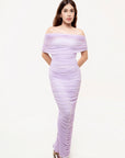 Vestido Maxi Drapeado Lavanda