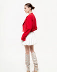 Chaqueta Crop Roja con Botones Dorados