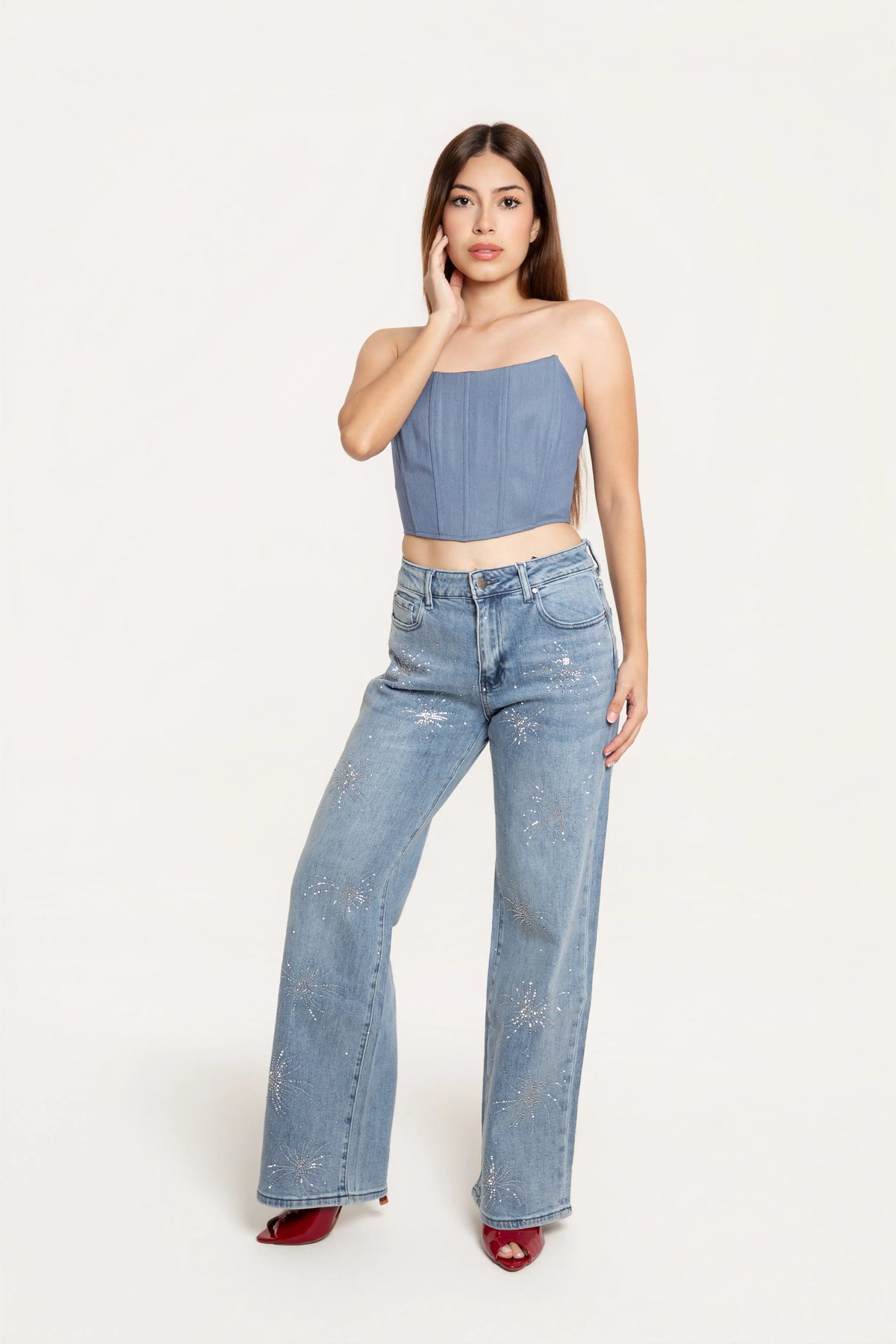 Jeans Wide Leg Estelar Azul