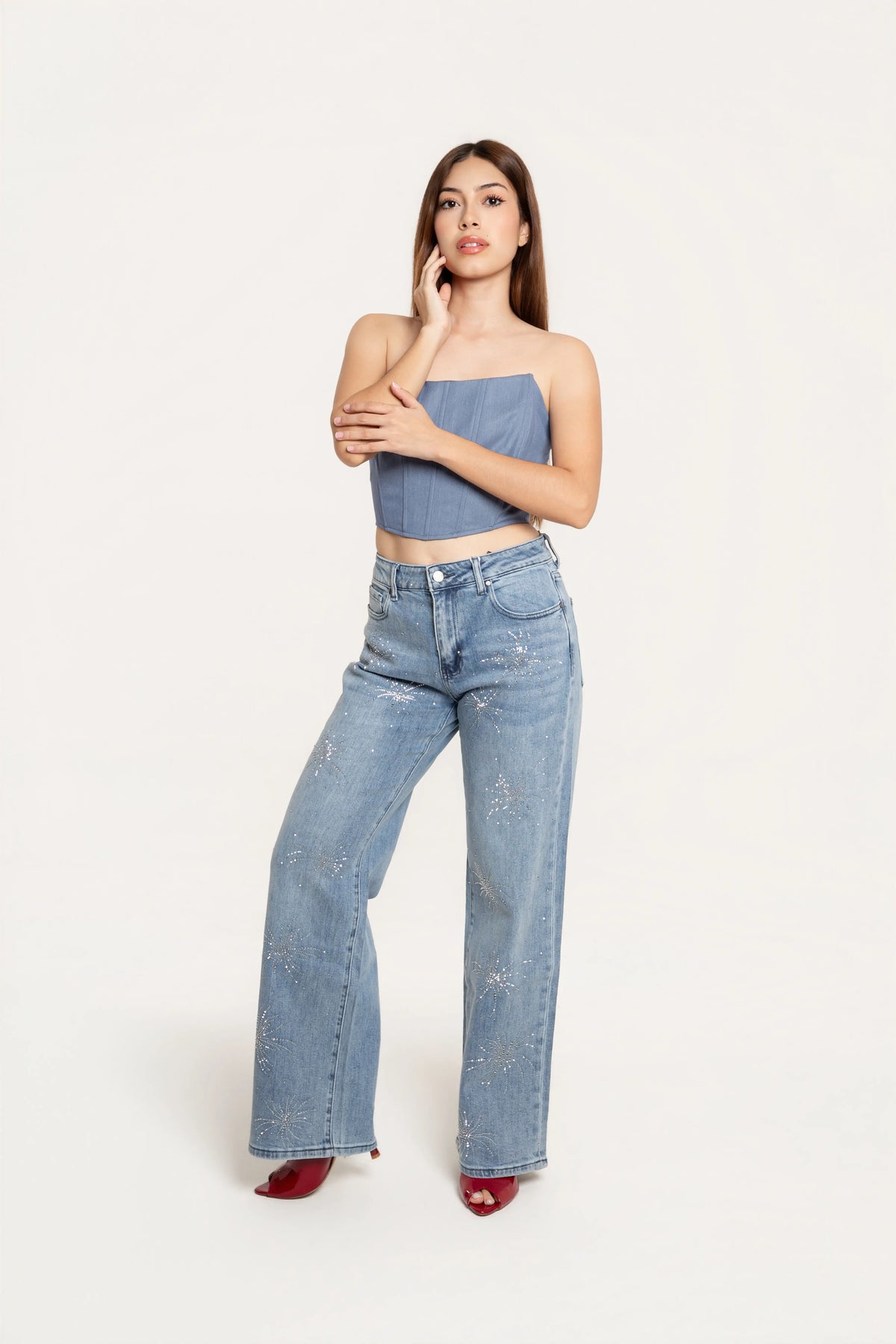 Jeans Wide Leg Estelar Azul