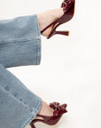 Zapatilla Slingback Moño Bordeaux