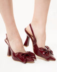 Zapatilla Slingback Moño Bordeaux