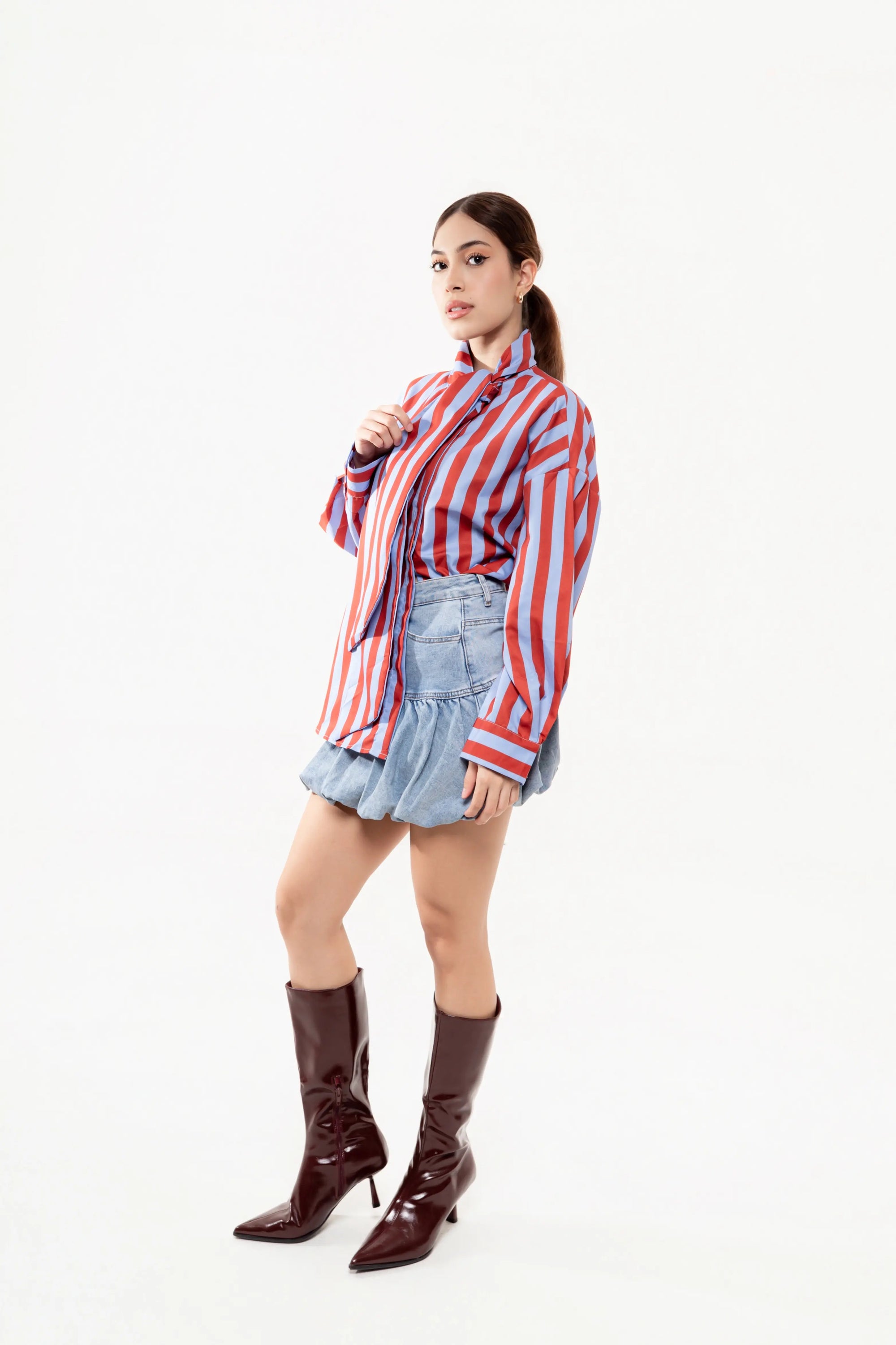 Blusa de Rayas Azul y Rojo