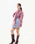 Blusa de Rayas Azul y Rojo
