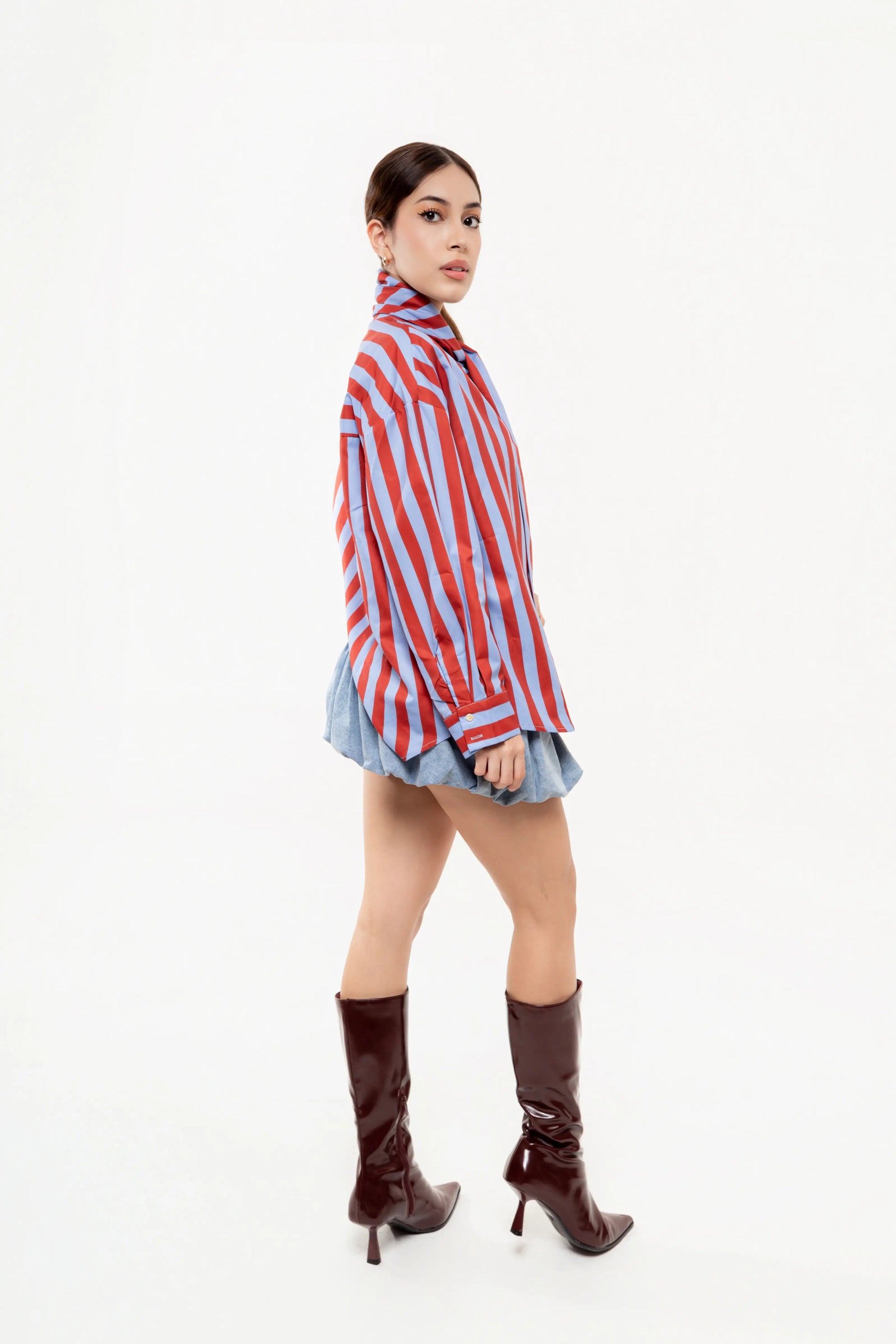 Blusa de Rayas Azul y Rojo