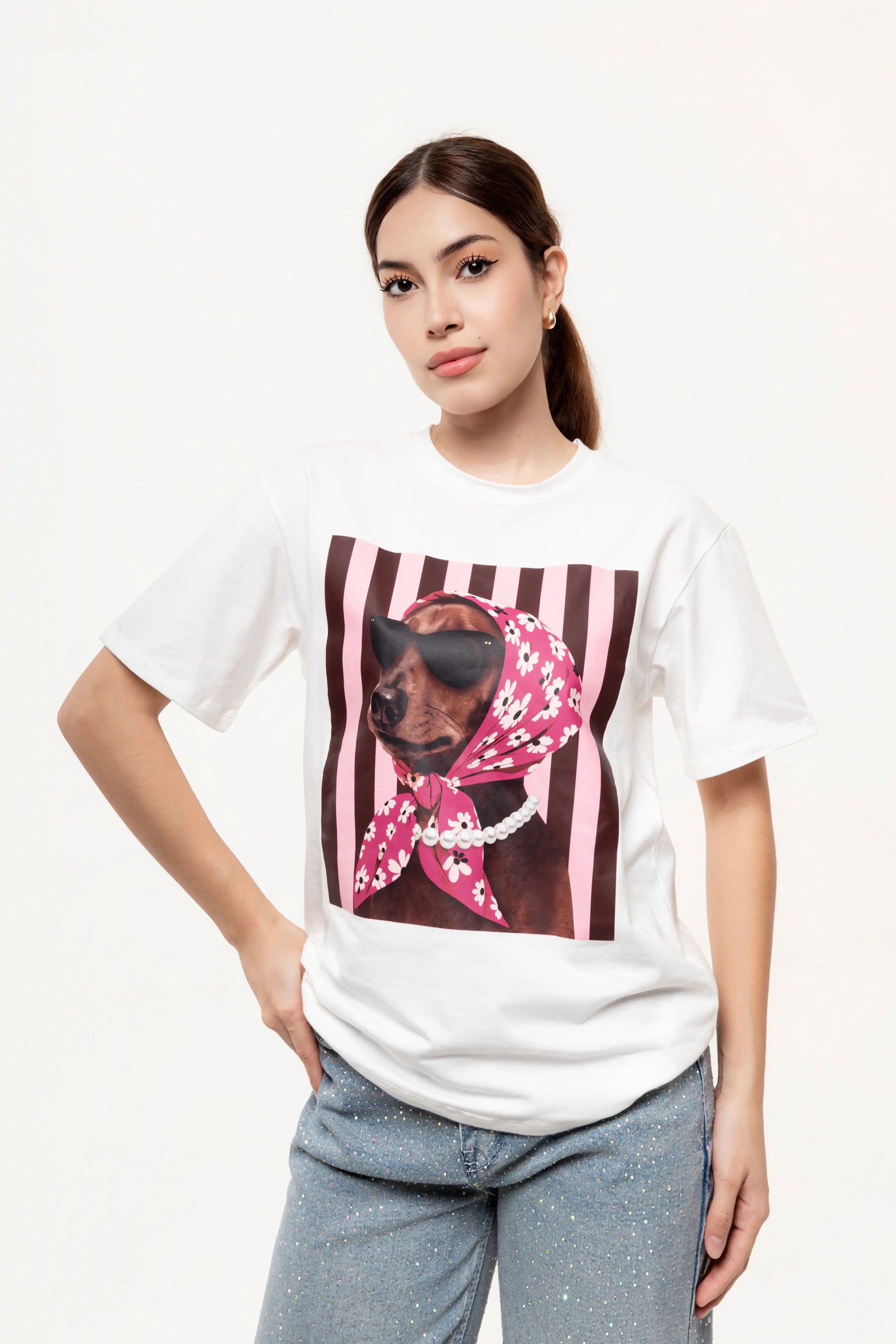 Playera Dog Chic Blanca
