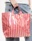 Bolsa Tote Rayas Sunset Rosa Naranja