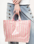 Bolsa Tote Rayas Cotton Candy Rosa Beige