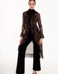 Maxiblusa Isabella Chocolate con Volantes
