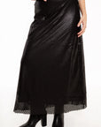 Falda Maxi Celeste con Lentejuelas Negro