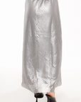 Falda Maxi Celeste con Lentejuelas Plata