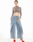 Jeans Alessandra Wide Leg con Diseño Asimétrico