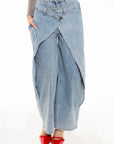 Jeans Alessandra Wide Leg con Diseño Asimétrico