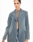 Blazer Camille Oversize de Mezclilla Azul Claro