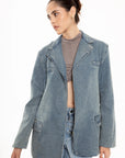Blazer Camille Oversize de Mezclilla Azul Claro
