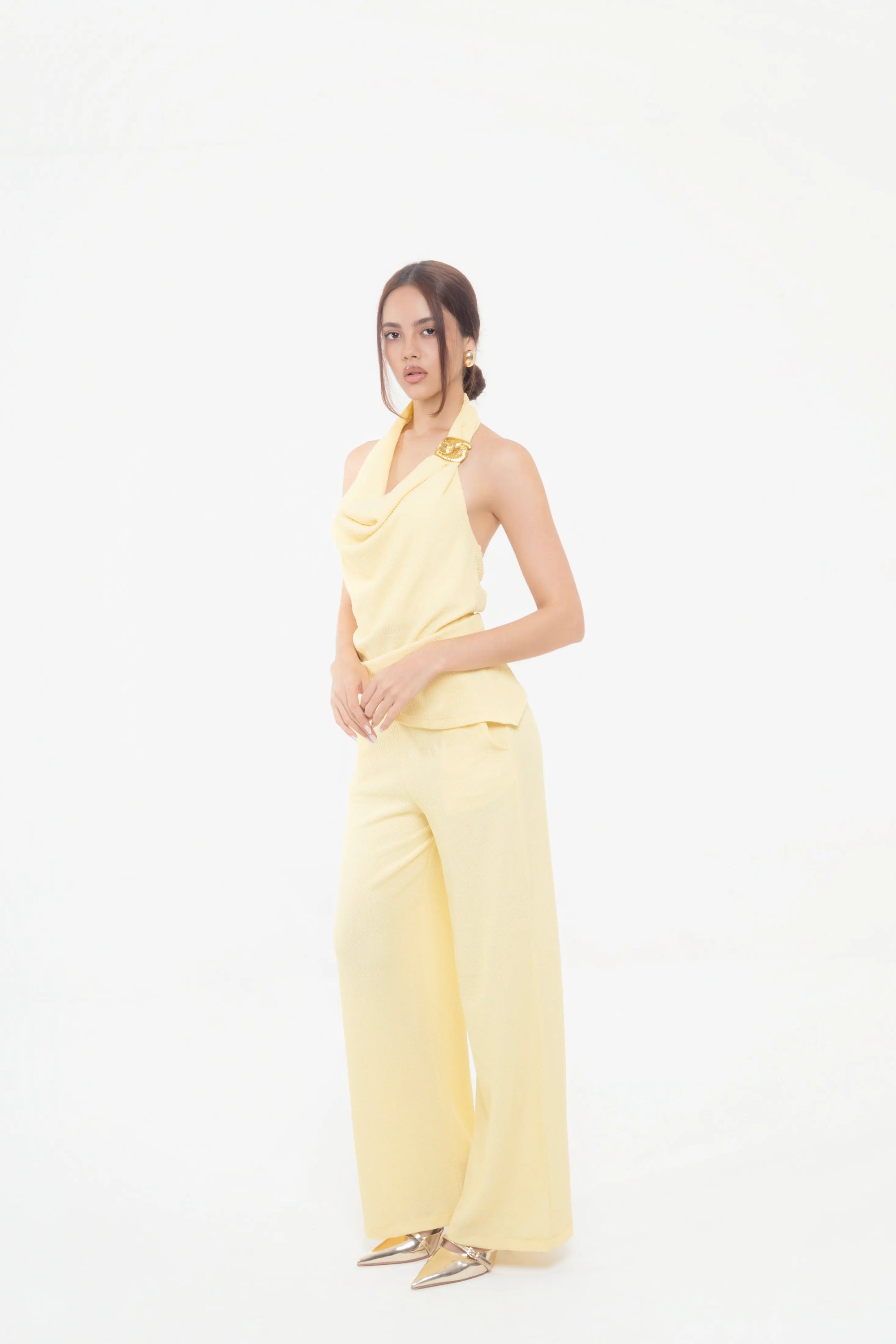 Conjunto Amarillo Pantalon y Blusa