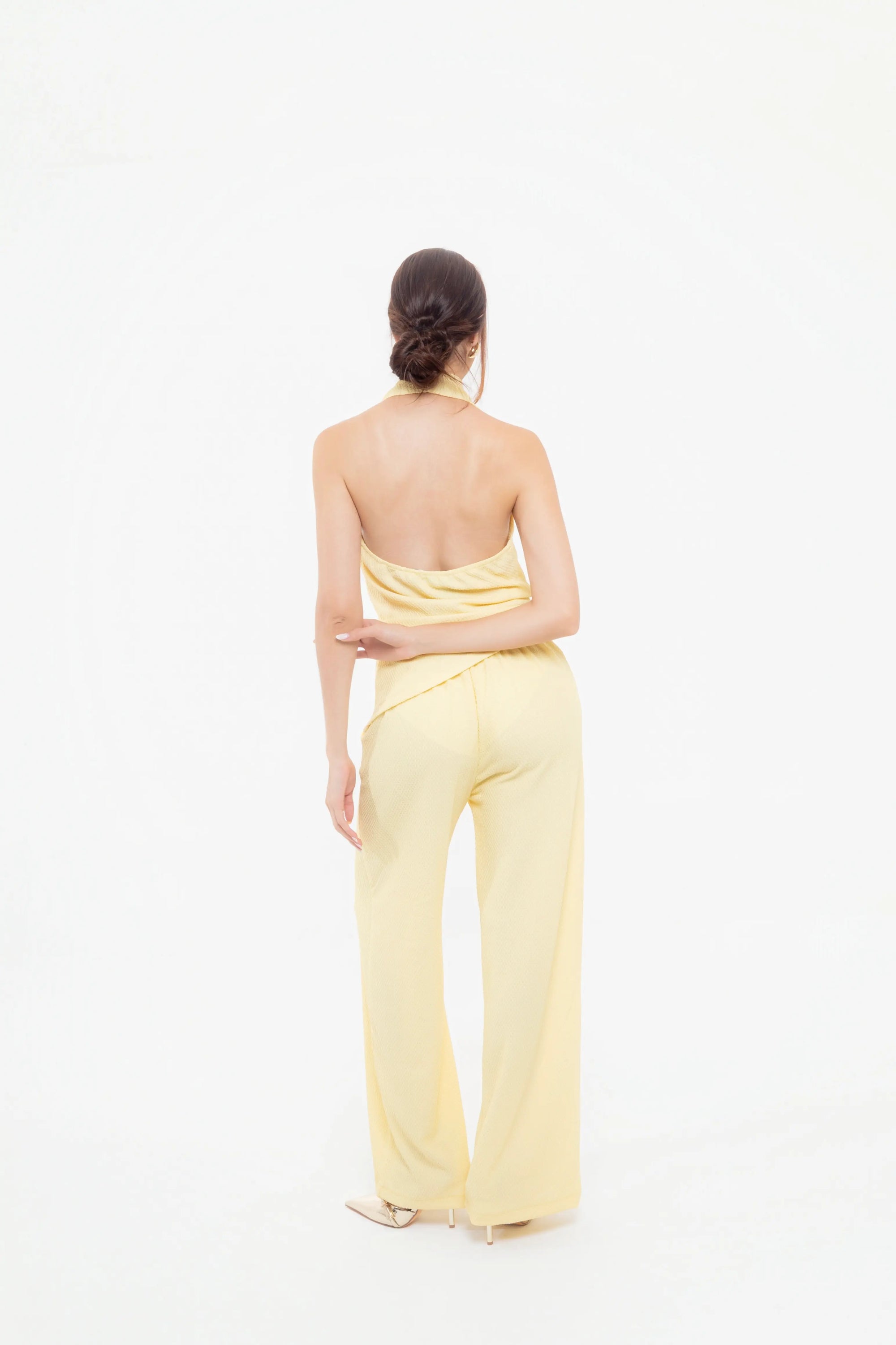 Conjunto Amarillo Pantalon y Blusa