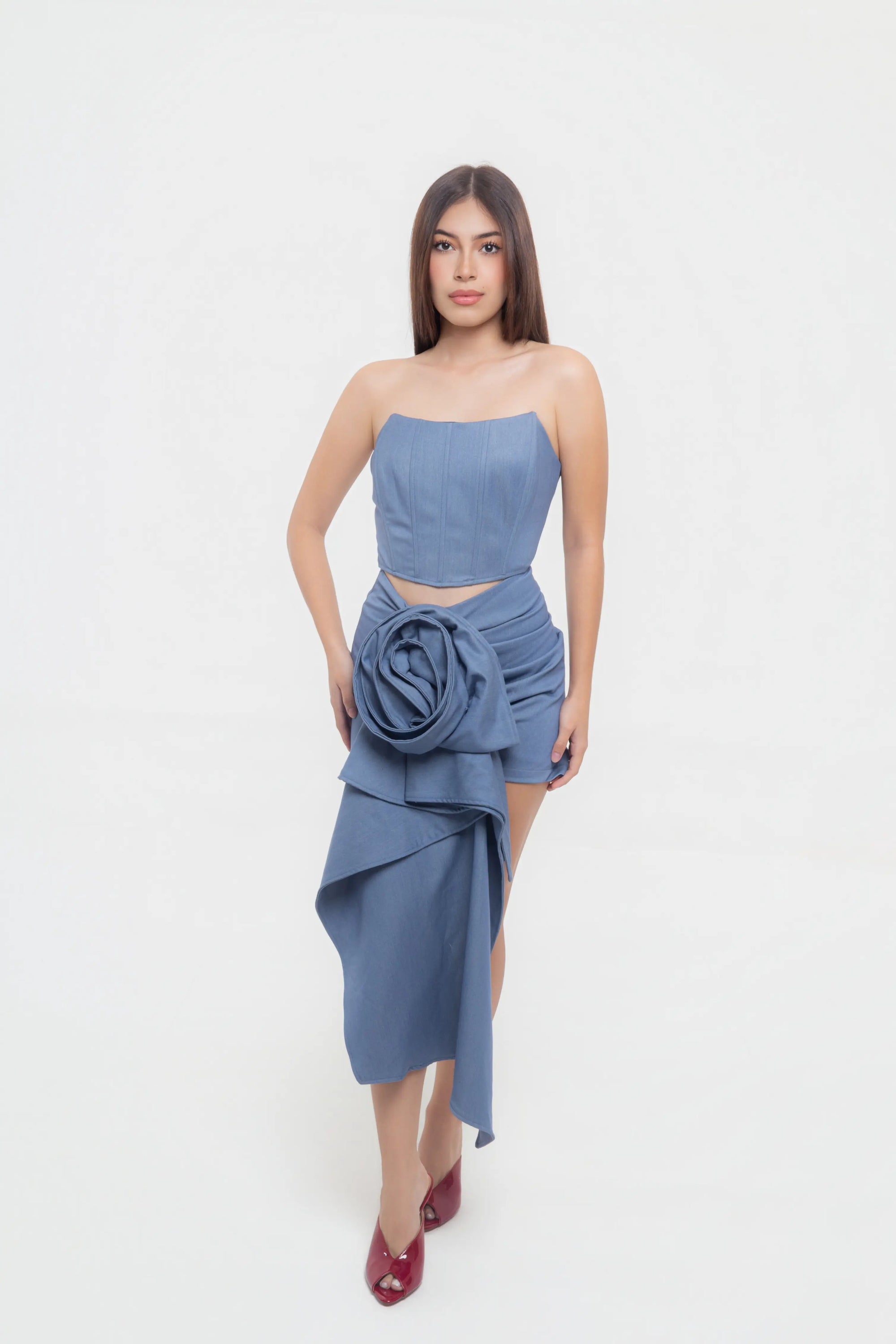Conjunto Strapless Azul