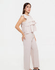 Conjunto Beige con Volantes