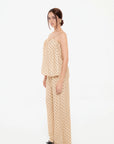Conjunto de Tirantes y Pantalón de Lunares Beige
