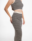 Conjunto de Rayas de Punto Negro con Blanco