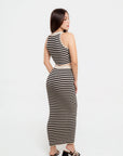 Conjunto de Rayas de Punto Negro con Blanco