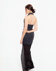 Conjunto Negro con Chaleco y Falda Asimétrica
