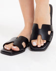 Sandalia Flat Negra Milano