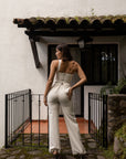 Conjunto Ivory con Corset y Pantalón Acampanado