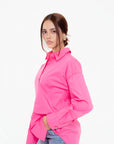 Camisa Fucsia con Botones de Corazón