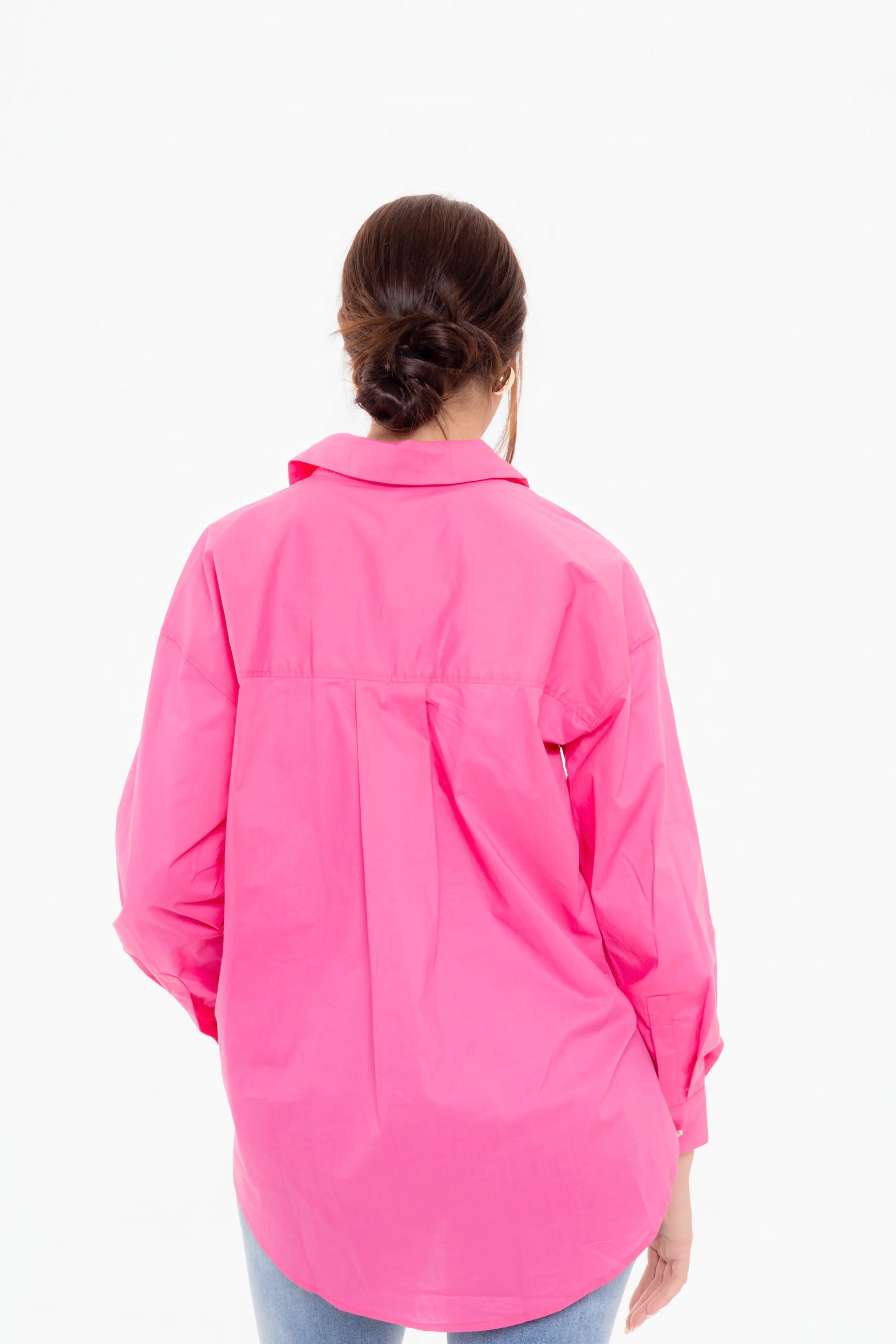 Camisa Fucsia con Botones de Corazón