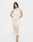 Vestido Midi Blanco Encaje