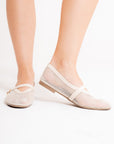 Flats Mary Jane Mesh Beige