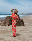 Conjunto Blusa y Falda Naranja Estapado