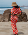 Conjunto Blusa y Falda Naranja Estapado