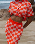 Conjunto Blusa y Falda Naranja Estapado