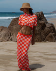 Conjunto Blusa y Falda Naranja Estapado