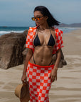 Conjunto Blusa y Falda Naranja Estapado
