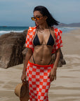 Conjunto Blusa y Falda Naranja Estapado