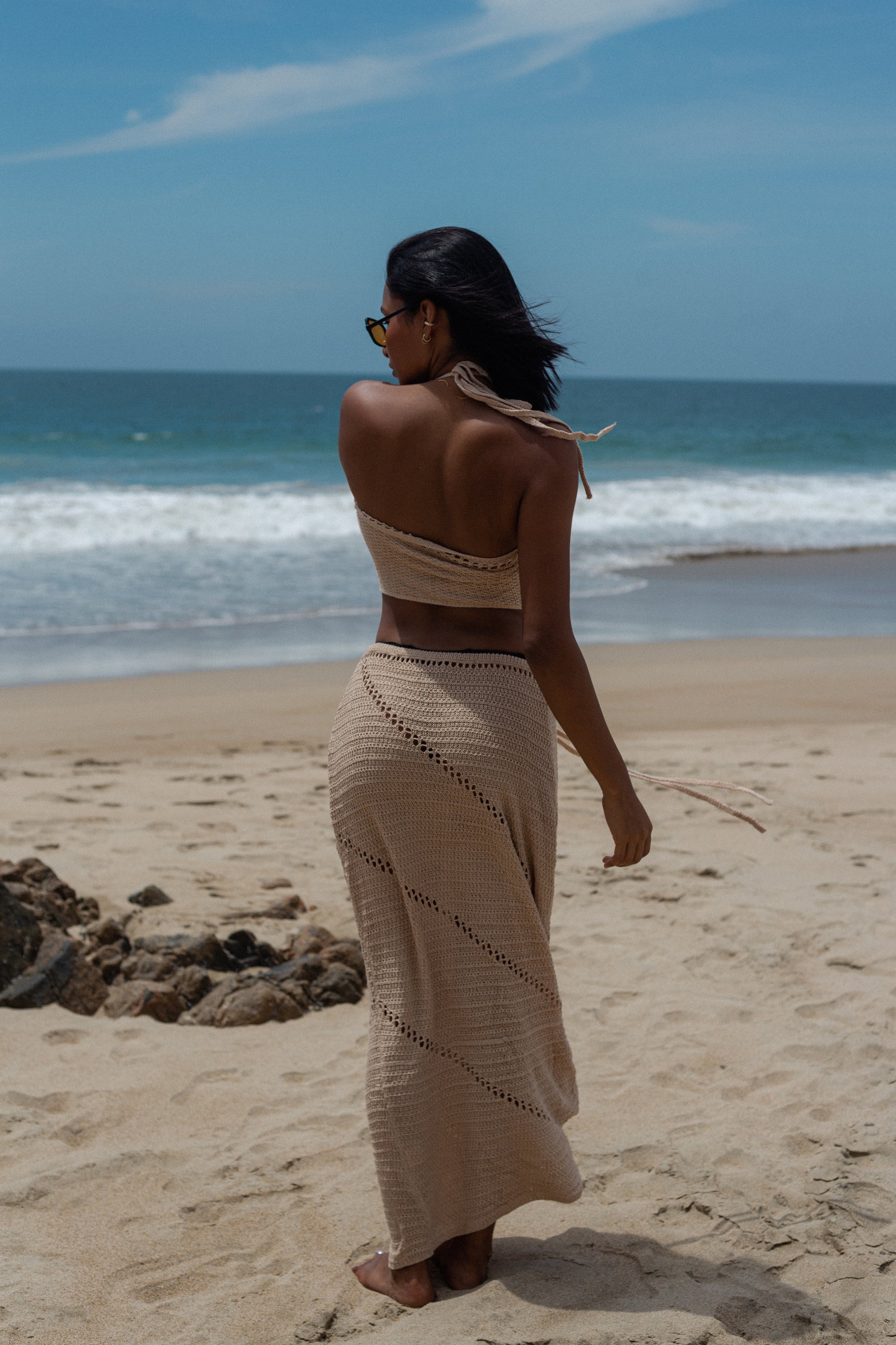 Kimono Largo Punto Beige