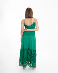 Vestido Largo de Encaje Verde Esmeralda